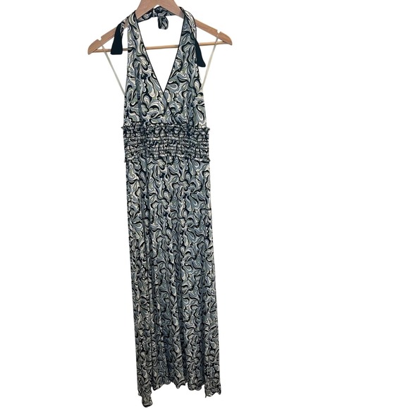 Studio M Dresses & Skirts - Studio M Womens Large‎ Halter Maxi Dress Psychedelic Paisley Smocked Y2K Resort
